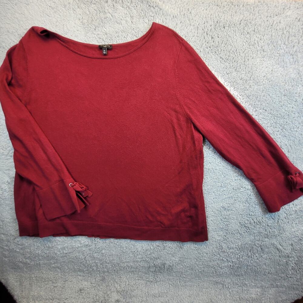 TALBOTS 3X WOMANS SWEATER LONG SLEAVE RED - Picture 2 of 9